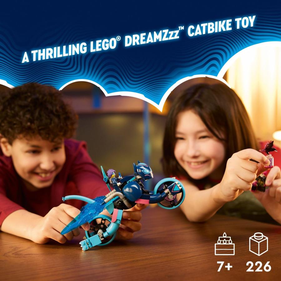 LEGO DREAMZzz Zoey's Cat Motorcycle Bike Toy with 2 Minifigures， Creative Toy for Kids Ages 7 and Up， Rebuild an Animal Figure into a Bike， 71479