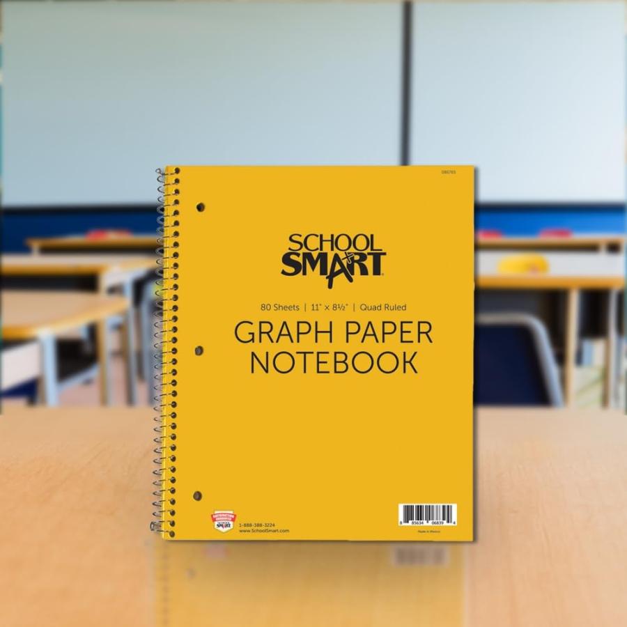 School Smart Quad Ruled Notebook， 8-1/2 x 11 Inches， 80 Sheets_2