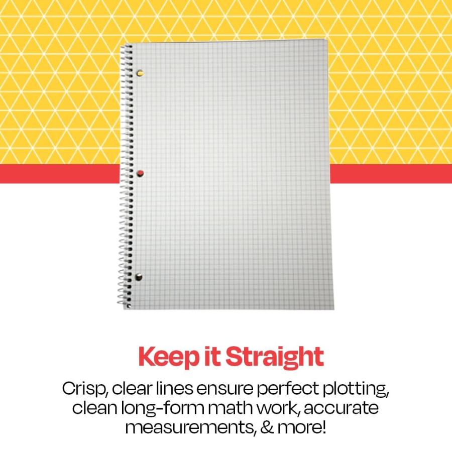 School Smart Quad Ruled Notebook， 8-1/2 x 11 Inches， 80 Sheets_3