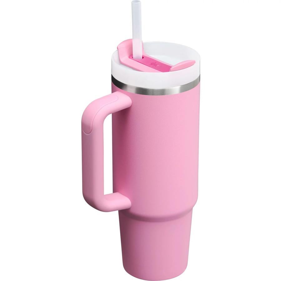 STANLEY Quencher H2.0 FlowState Stainless Steel Vacuum Insulated Tumbler with Lid and Straw for Water, Iced Tea or Coffee (Deep Purple, 40 oz) (Peony,の画像