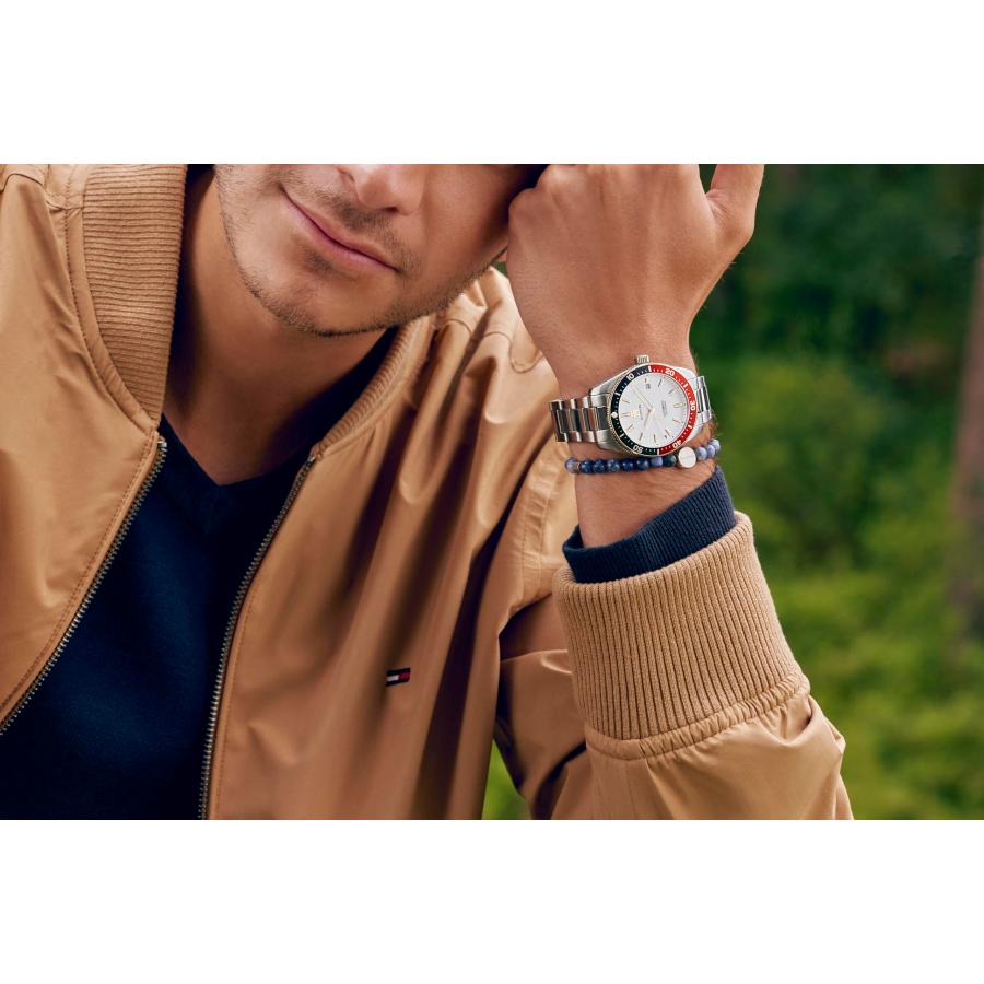 Tommy Hilfiger TH85 メンズ 自動巻き腕時計 1710551 40mm ツートーン ステンレスブレスレット 10気圧防水の画像