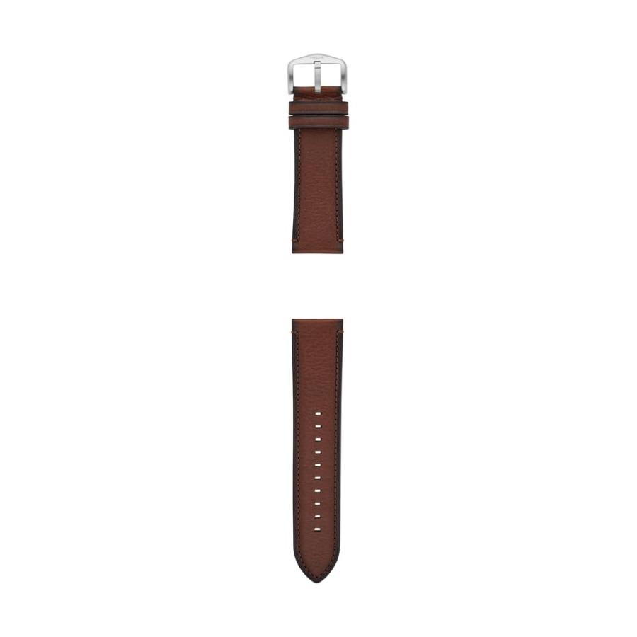 Fossil メンズ LiteHide レザーウォッチバンド 24mm ライトブラウン 軽量本革 交換用ストラップの画像
