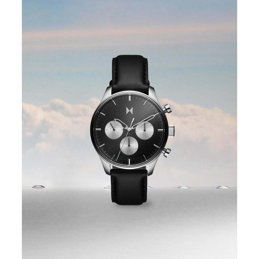 MVMT Airhawk 42mm パイロットウォッチ エクリプスブラック スチール バンド交換対応 5気圧/50m防水の画像