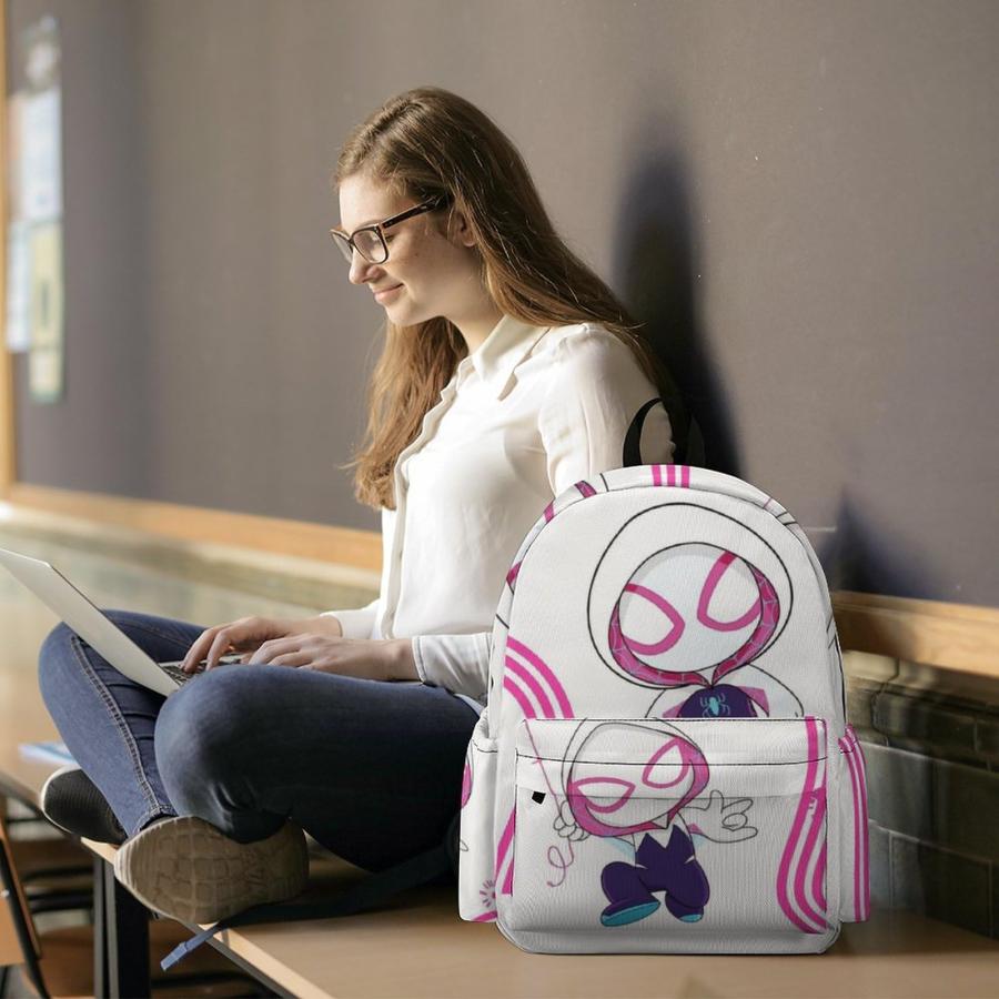 キュート ゴースト グウェン バックパック キッズ スクール ブックバッグ 軽量 カジュアル 旅行 Grl Pwr デイパック ラップトップバッグ レディース メンズ カレの画像