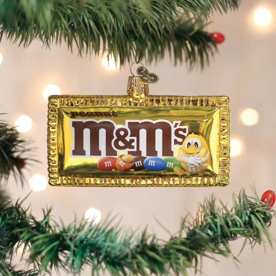 Old World Christmas Peanut M＆M's ガラス吊り下げオーナメント_1
