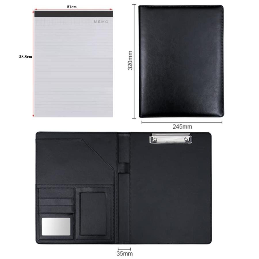 Padfolio Organizer Binder,portfolio, A4 Portfolio Organizer Folder PU Leather Business Padfolio Notebook with Letter Size Clipboard Interview/Resume Dの画像