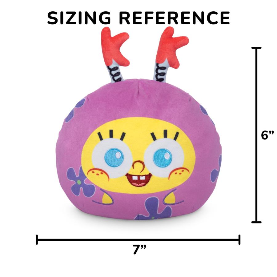 TeeTurtle スポンジボブ スクエアパンツ リバーシブル 6インチ ぬいぐるみ - Kuddly Krab スポンジボブとイカワード - かわいいかわいい柔らかいぬいぐるみの画像