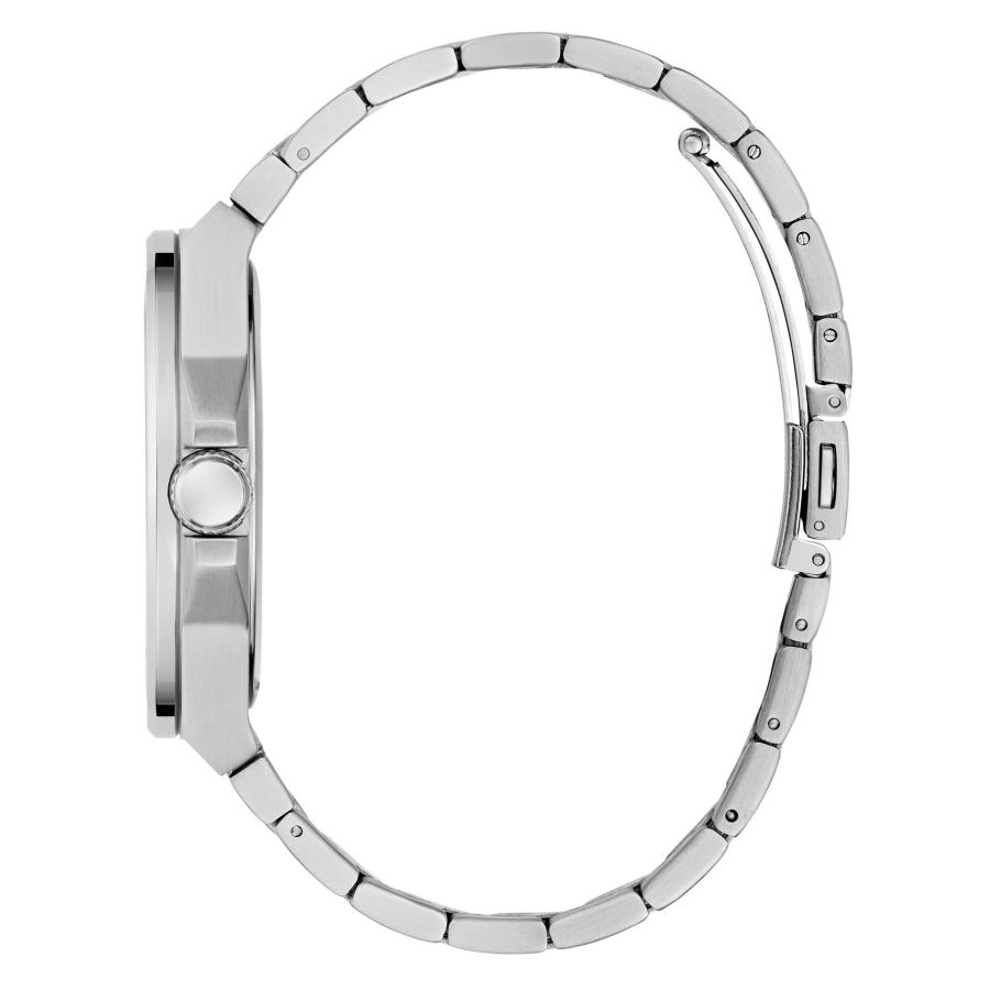 GUESS ステンレススチール アナログ ブラックダイヤル メンズ腕時計 -Gw0833G3、バンド_シルバー, ブラックの画像