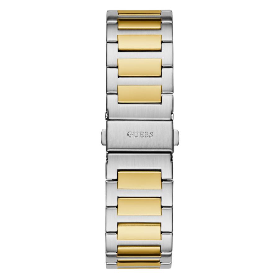 GUESS ステンレススチール アナログ ブラックダイヤル メンズ腕時計 -Gw0833G3、バンド_シルバー, ブラックの画像