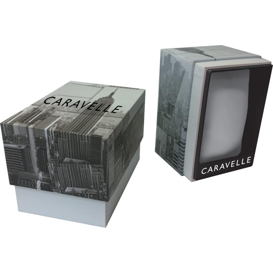 Caravelle by Bulova メンズクラシック腕時計 45A153 自動巻き 4針 ハートビートスケルトン サブセコンド ブラックレザーストラップの画像