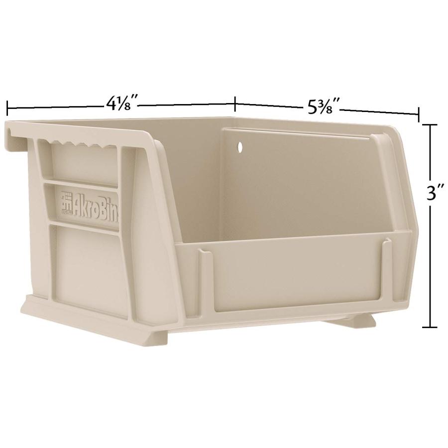 Akro-Mils 30210 AkroBins プラスチック収納容器 省スペース 積み重ね可能 ガレージ パントリー用 クラフト整理 5インチ x 4インチ x 3インチ ストーン 6個パッ_2