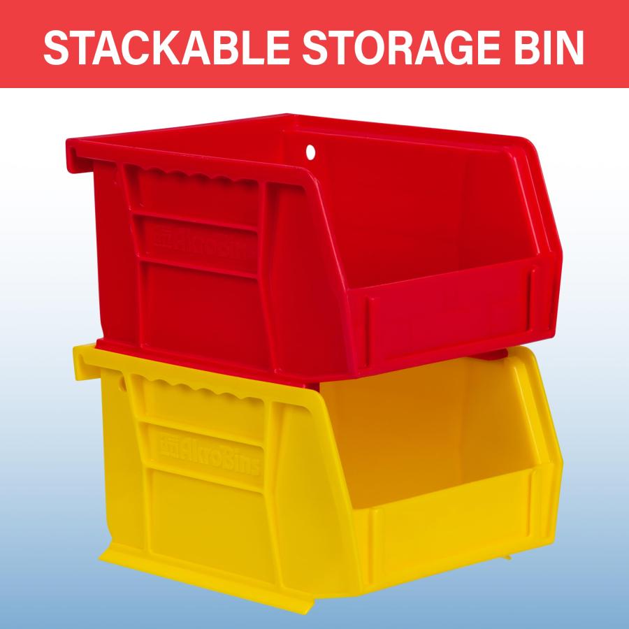 Akro-Mils 30210 AkroBins プラスチック収納容器 省スペース 積み重ね可能 ガレージ パントリー用 クラフト整理 5インチ x 4インチ x 3インチ ストーン 6個パッ_4