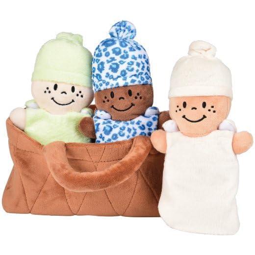 Creative Minds (クリエイティブマインド) ベビーバスケット スーパーソフト 9インチ ぬいぐるみおもちゃ 3個付き 子供用 多文化感覚 赤ちゃんのおもちゃセットの画像