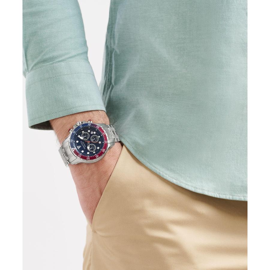 Nautica NST メンズ腕時計 44mm クロノグラフ ブルーダイヤル ステンレスブレスレット＋シリコンストラップ 夜光針 ボックスセットの画像