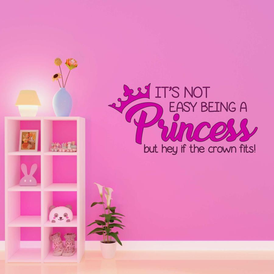It's Not Easy Being A Princess キュートなプリンセス モチベーションを高める引用ビニールデカール ウォールアートステッカー デザイン ビニールステッカー ホ_2