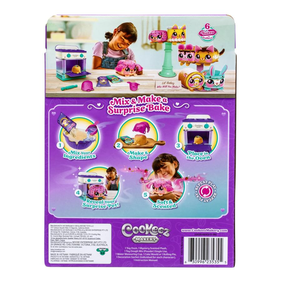 Cookeez Makery Lil' Bakez オーブン 生地を混ぜて、おいしい香りのぬいぐるみ(非電子)の形で香りのサプライズペットを作りましょう - スタイルは異なる場合があの画像