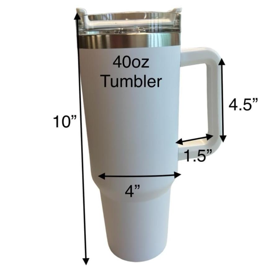 Silva lining designing Tumbler, 40oz Tumbler, Western Tumbler, Engraved Cup with Handle, Cute Coffee Mug, 40oz Coffee Mug (White/rainbow-Cute cow)の画像