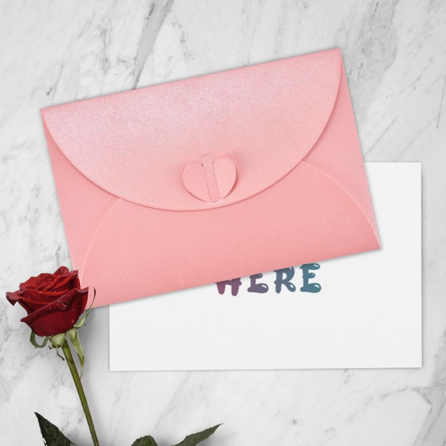 Custom Thank You Cards Personalized Birthday Gift Card Customizable Heart-Shaped Buckle Wedding Card with Envelopes Mom Birthday Card Pink Greeting Ca_4