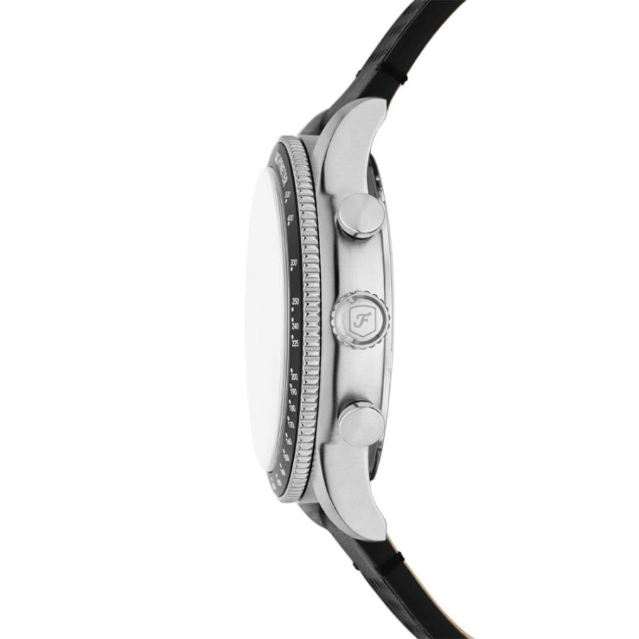 Fossil Sport Tourer クロノグラフ FS6042 42mm タキメーター 夜光 ブラックレザー 50m防水 クォーツの画像
