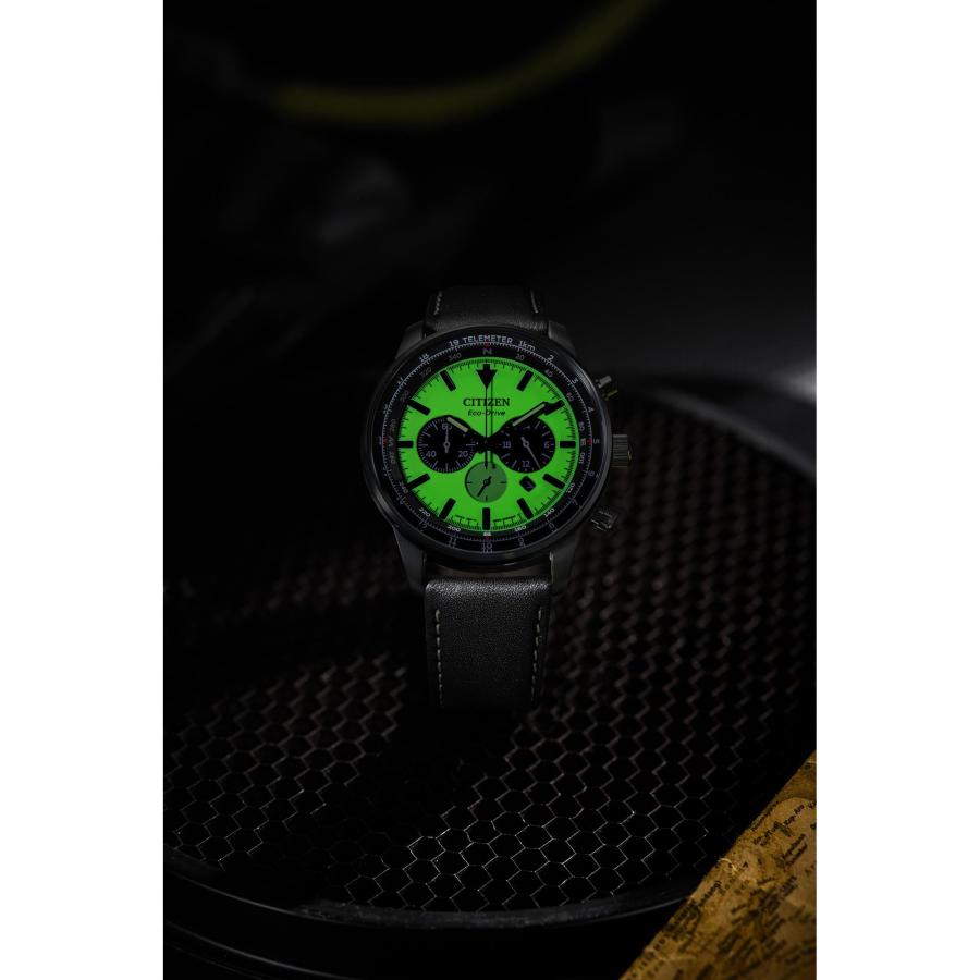 CITIZEN エコドライブ ウィークエンダー クロノグラフ CA4505-21X ブラック ブラックレザー 100m防水の画像