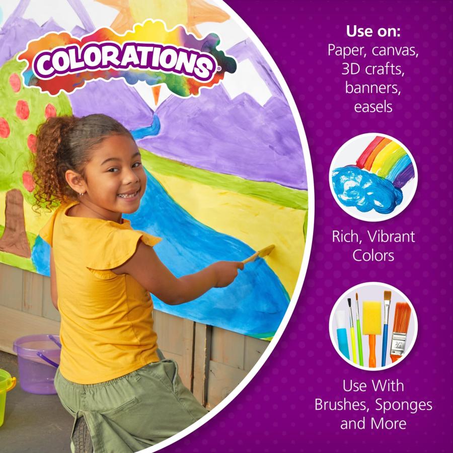 Colorations パラベンフリー メタリック シンプル ウォッシャブル テンペラペイント - 6個セット、各8オンス_2