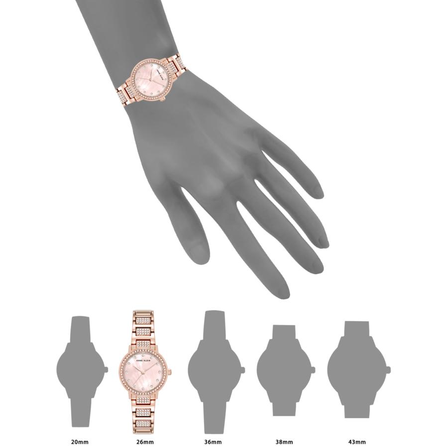 Anne Klein レディースプレミアムクリスタルアクセントブレスレットウォッチ, ピンクの画像