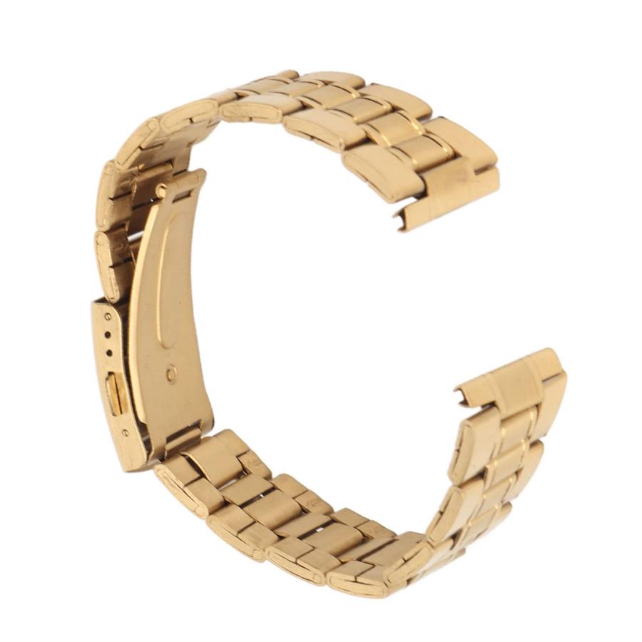 shenruifa ステンレス製腕時計バンド 20mm クイックリリース ダブルロックバックル 304ステンレス ゴールド メンズ レディース 交換ストラップの画像