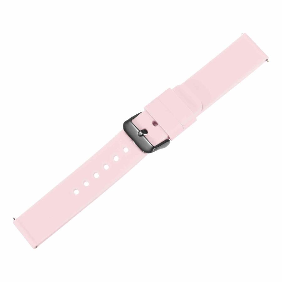 HARFINGTON シリコン交換用時計バンド クイックリリース 防水 ステンレスバックル 22mm ピンク 男女兼用の画像