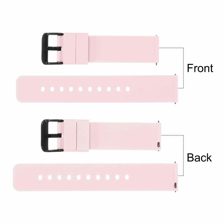 HARFINGTON シリコン交換用時計バンド クイックリリース 防水 ステンレスバックル 22mm ピンク 男女兼用の画像