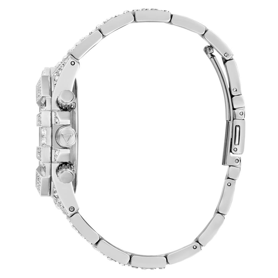 GUESS レディース 39mm 腕時計 - シルバートーン シルバー文字盤 シルバートーンケース, シルバー, ICONIC 40TH。の画像
