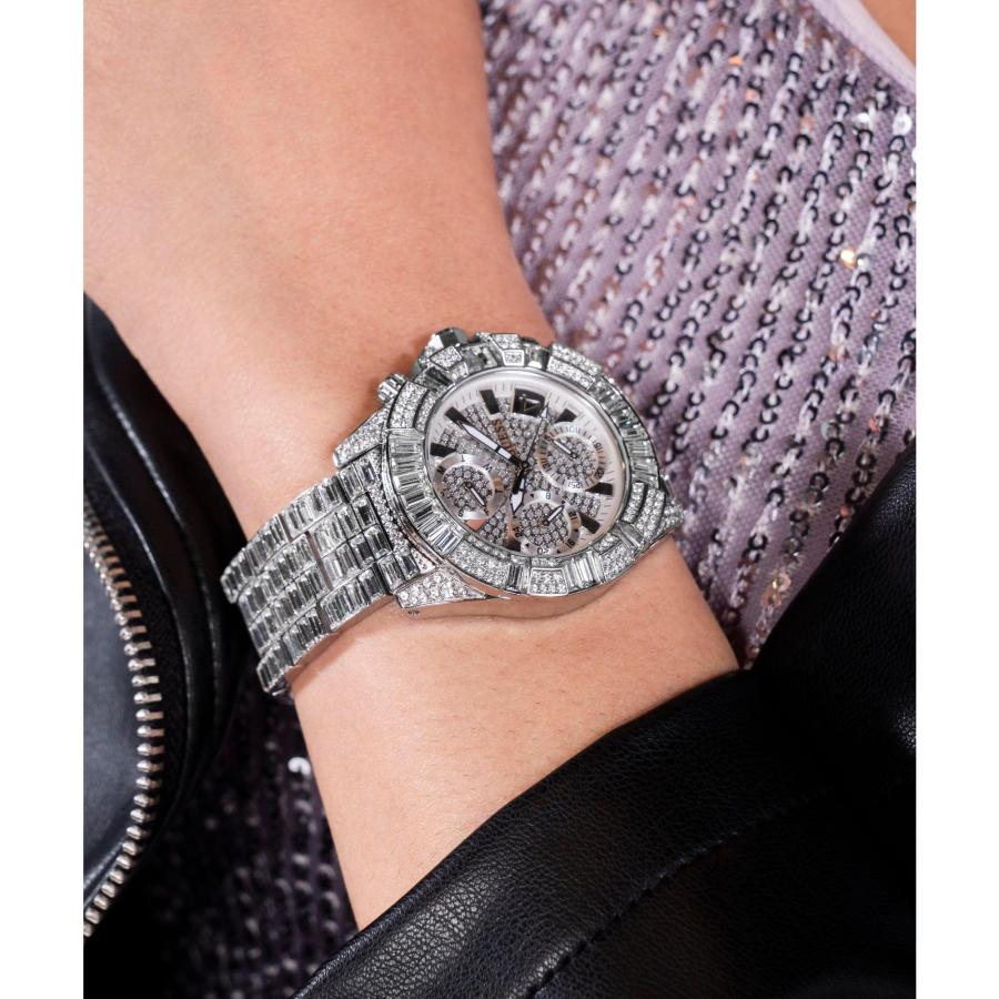GUESS レディース 39mm 腕時計 - シルバートーン シルバー文字盤 シルバートーンケース, シルバー, ICONIC 40TH。の画像