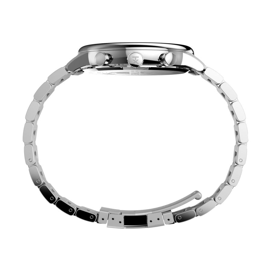Timex メンズ Chicago クロノグラフ 45mm ステンレスブレスレット ブルーダイヤル シルバートーンの画像