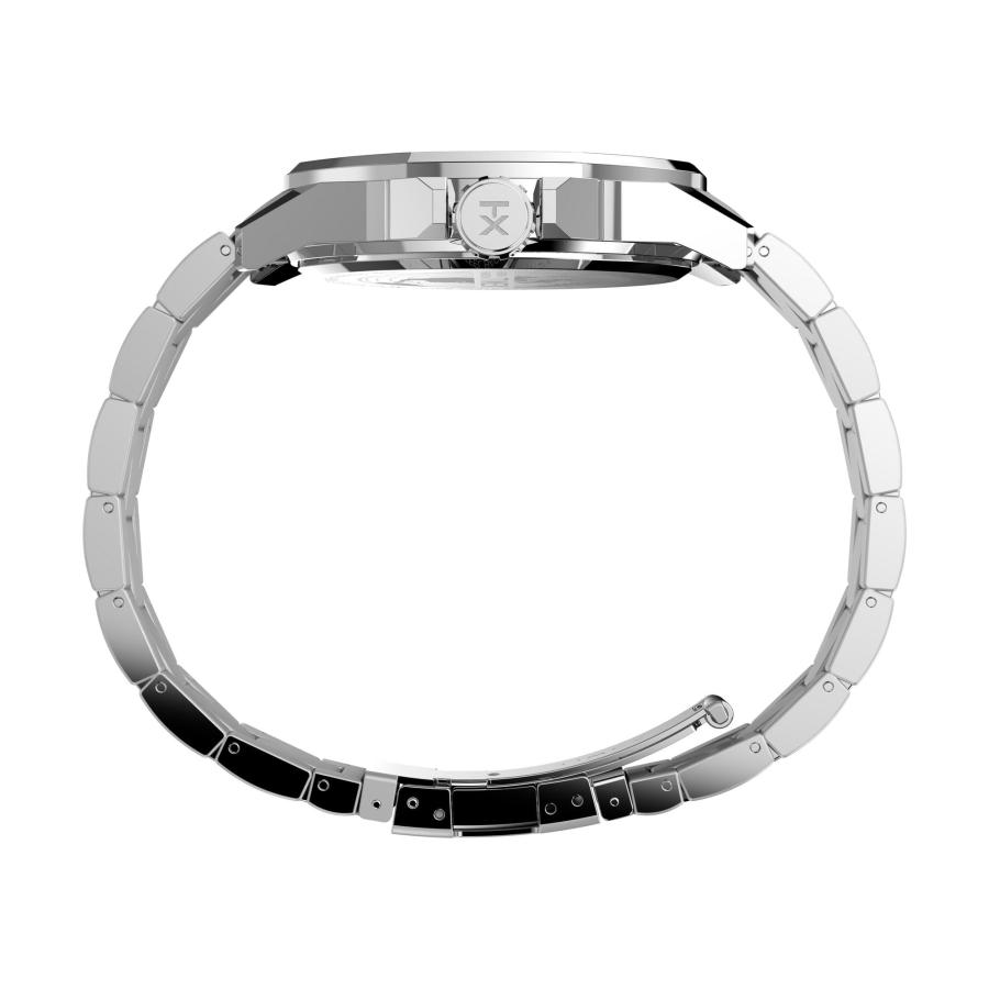 Timex Essex Avenue メンズ 44mm マルチファンクション ブラックリンクブレスレット ブラックダイヤル ミネラルガラス 50m防水の画像