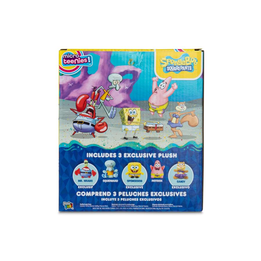 Micro Teenies - Spongebob Square Pants 5-Pack - Collectible Miniature Plush Figure, Suffed Animal, Toy Mini Soft Figure for Kids Ages 4+の画像
