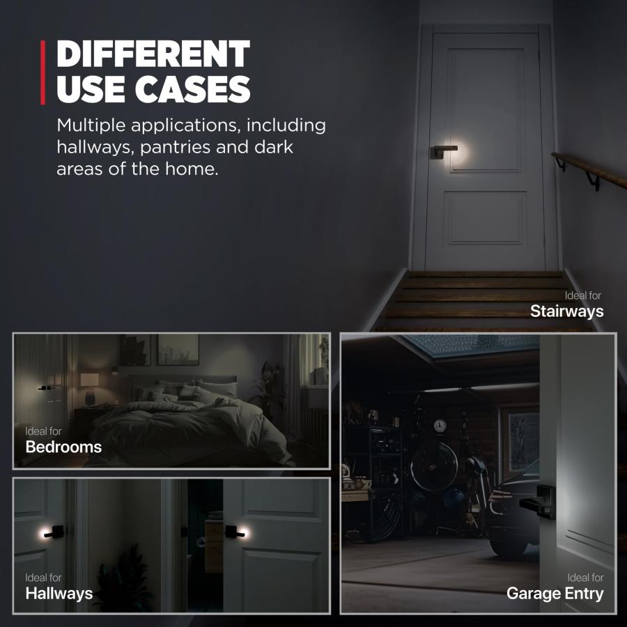 Kwikset ハリファックス LED モーション起動 ライトアップ パッセージドアレバー クローゼットや廊下のドア用 リバーシブルノンロックハンドルレバー マットブラ_3