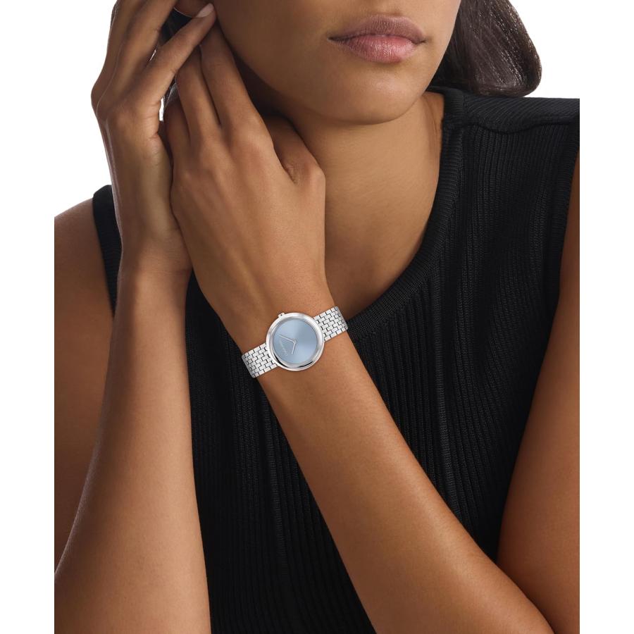 Calvin Klein レディース ツイストベゼル - 34mm 2H クォーツウォッチ - ステンレススチールブレスレット - 30メートル防水 - ミニマルスタイル - プレミアムフの画像