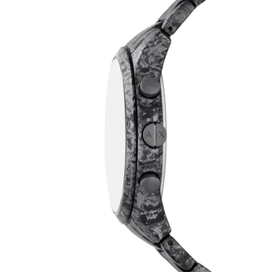 Armani Exchange AX2462 メンズ 46mm クロノグラフクォーツ腕時計 グレーダイヤル ガンメタルブレスレット 5気圧防水の画像