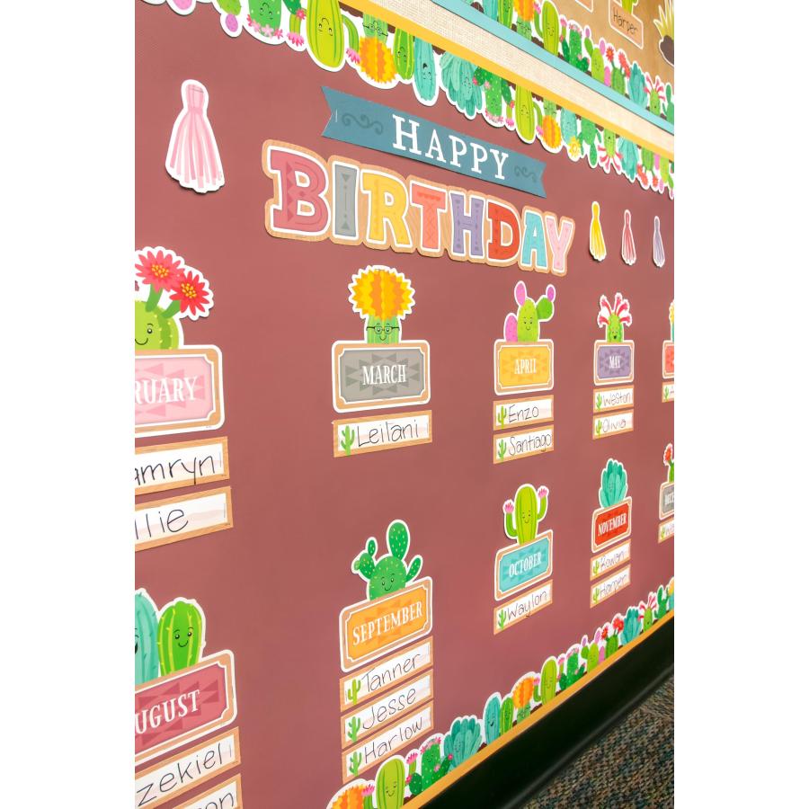 Teacher Created Resources Happy Cactus Crew Happy Birthday ミニ掲示板 (TCR6958)の画像