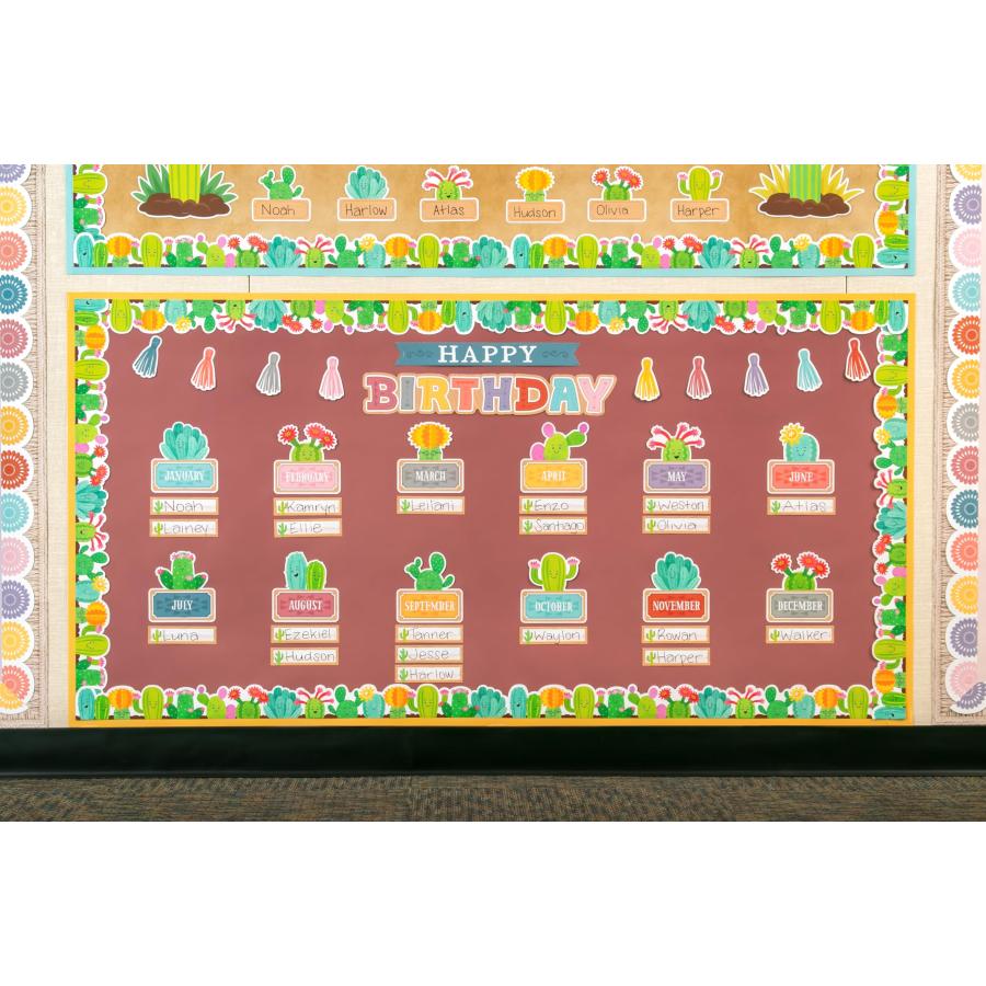Teacher Created Resources Happy Cactus Crew Happy Birthday ミニ掲示板 (TCR6958)の画像