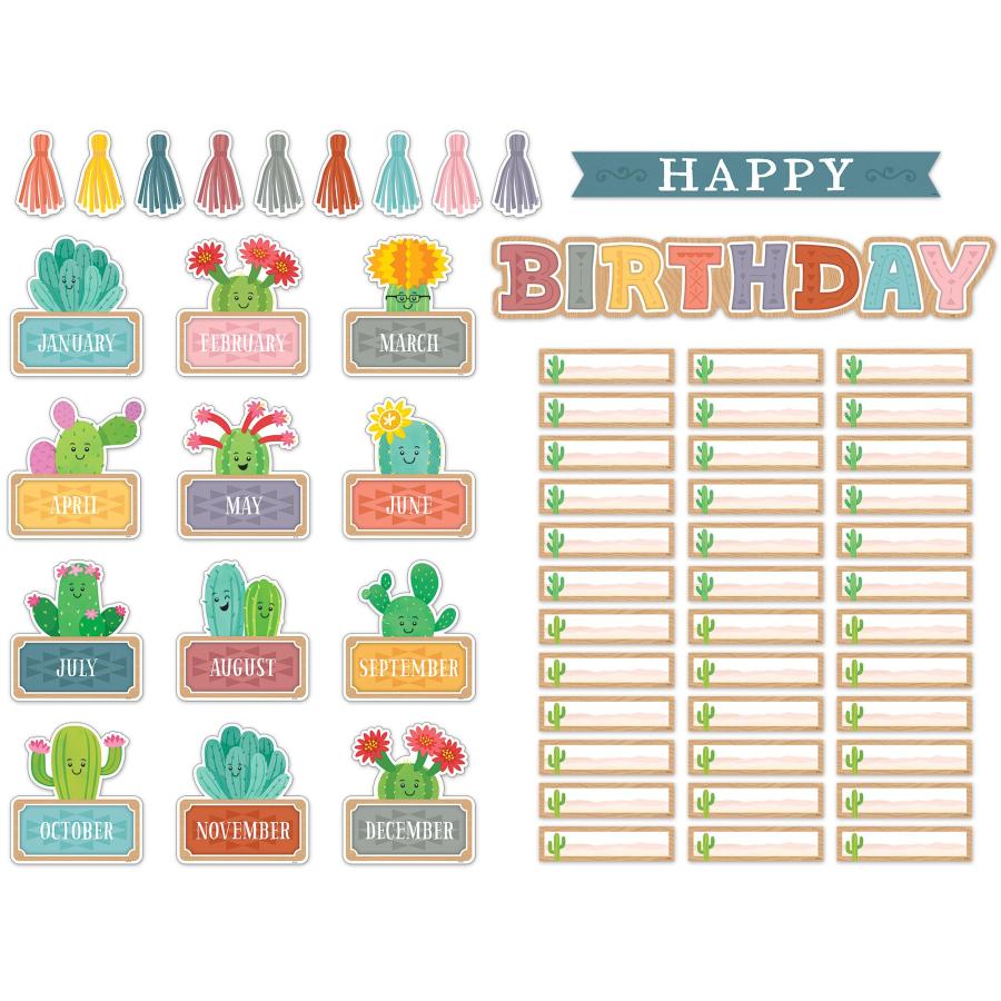 Teacher Created Resources Happy Cactus Crew Happy Birthday ミニ掲示板 (TCR6958)の画像
