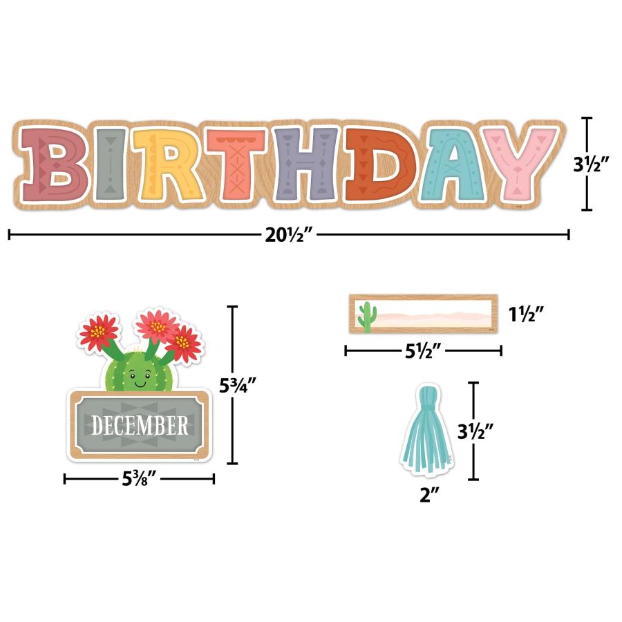 Teacher Created Resources Happy Cactus Crew Happy Birthday ミニ掲示板 (TCR6958)の画像