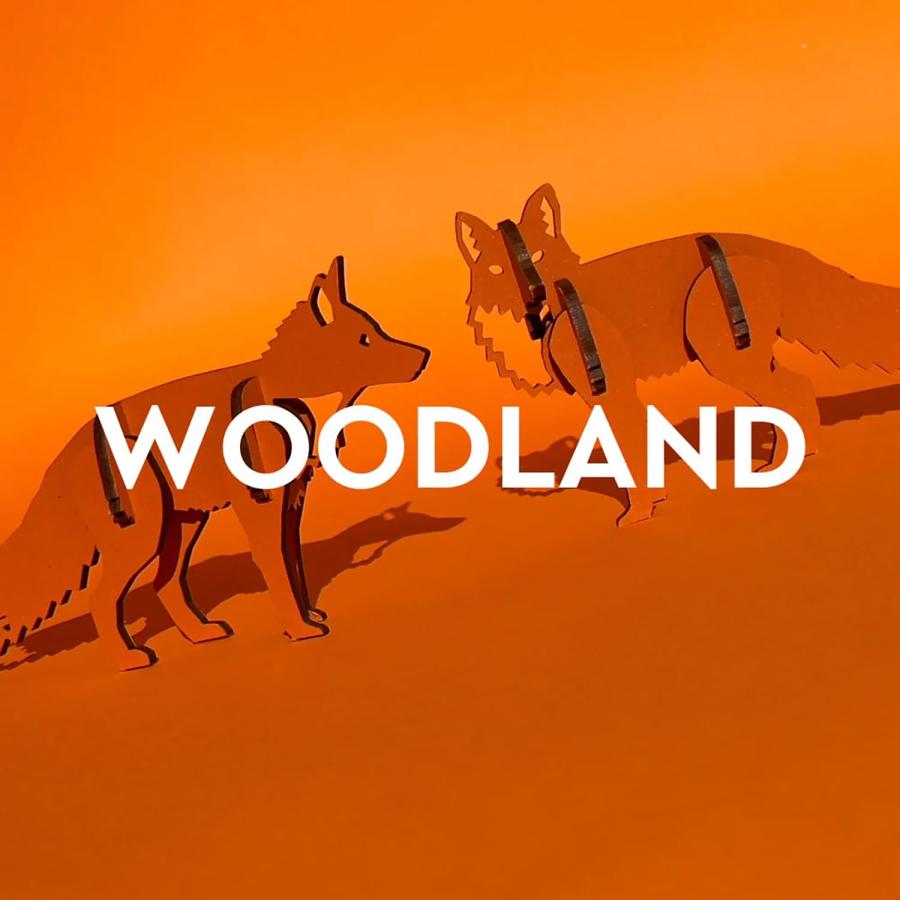 Little ＆ Wood:ウッドレット:小-おさるのキツネ-オレンジ3D木製キットセット、アニマルパズル、組み立て簡単、ポップビルド楽しい、持続可能な調達、対象年齢6