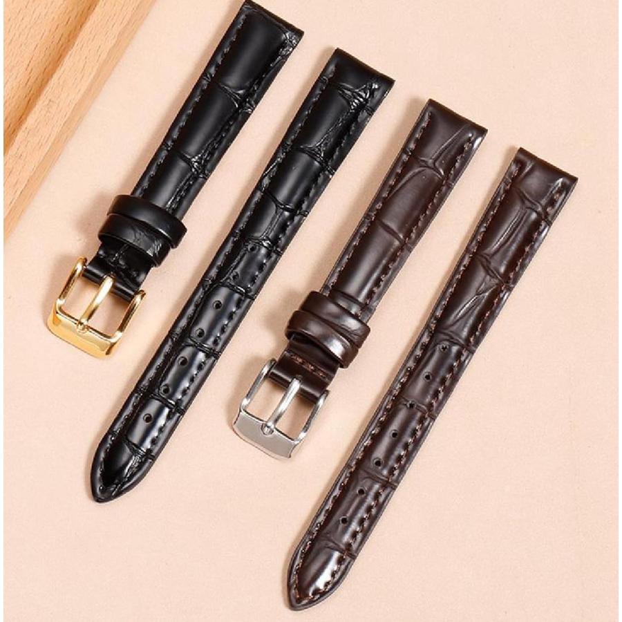 時計ベルト 本革 幅12〜22mm ピンバックル メンズ レディース クラシック 交換バンド 汎用の画像