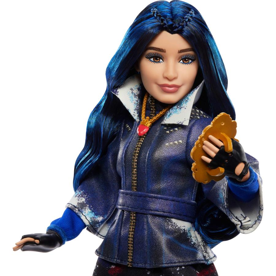 Mattel Descendants Evie Isle of The Lost 10周年記念ファッションドール 取り外し可能な衣装、アクセサリー、曲げられるジョイント付き 映画にインスパイアさ
