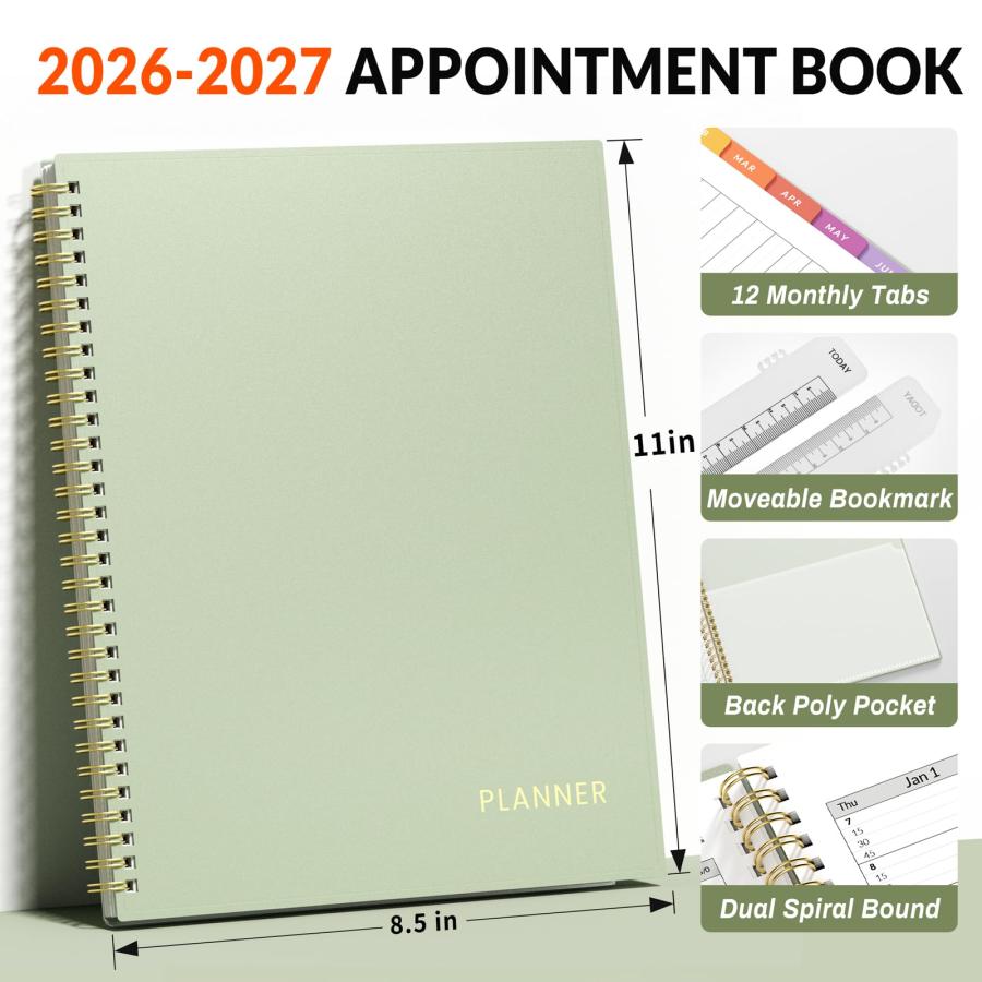 SUNEE アポイントメントブック 2025-2026年 学年版 大型 15分刻み 週間・月間 フレキシブルカバー スパイラル綴じ_1