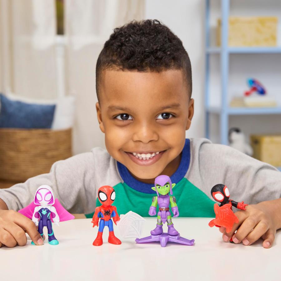 スパイダーマン ウェブスリング アクションフィギュア 4体セット 高さ