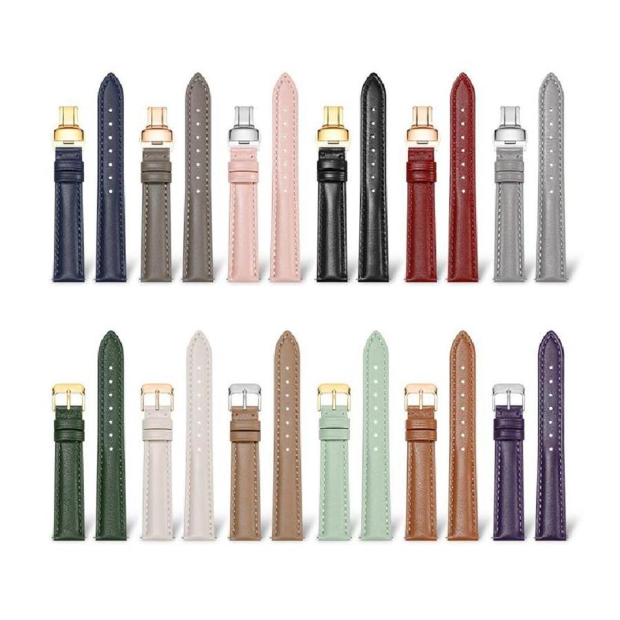 本革時計ベルト 汎用 ピンバックル ラグ幅10〜22mm 交換ストラップの画像