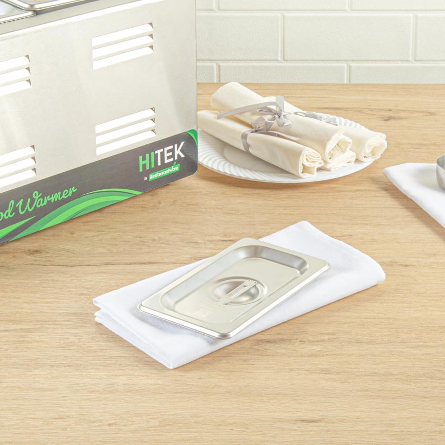 レストラン用品の蓋のみ:Kitchen Tek 6.9 x 4.3インチ スチームテーブルパンカバー、NSFホテルパンカバー12枚 - 1/9サイズのフライパンは別売り。ハンドル付き、の画像