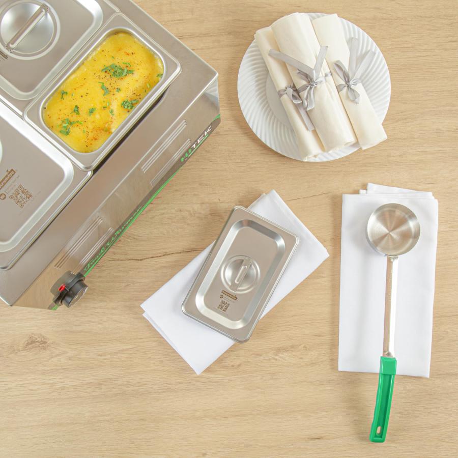 レストラン用品の蓋のみ:Kitchen Tek 6.9 x 4.3インチ スチームテーブルパンカバー、NSFホテルパンカバー12枚 - 1/9サイズのフライパンは別売り。ハンドル付き、の画像