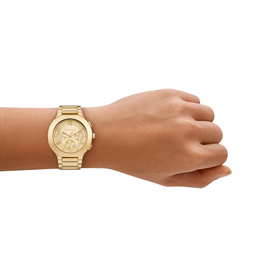 Michael Kors Gramercy レディース腕時計、ステンレススチールクロノグラフブレスレットウォッチ 女性用, ゴールドの画像